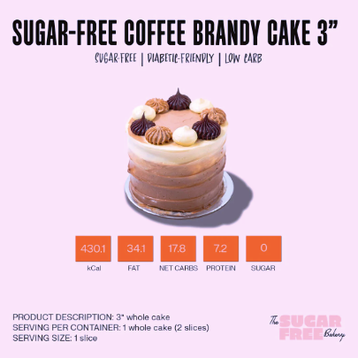 Sugar-Free Mini Cake - Coffee Brandy 3"